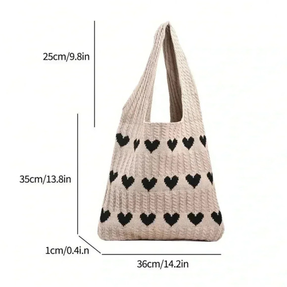 Knitted tote bag for daily use, shopping,  beach bag - Picture 4 of 5